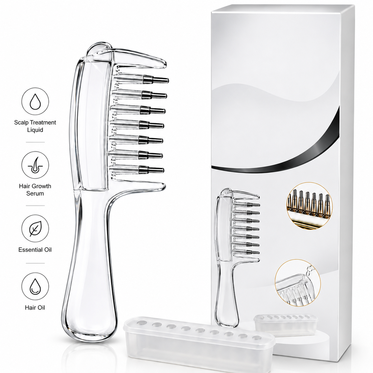 Scalp Applicator Hair Comb – Easy Hair Oil & Scalp Treatment Applicator